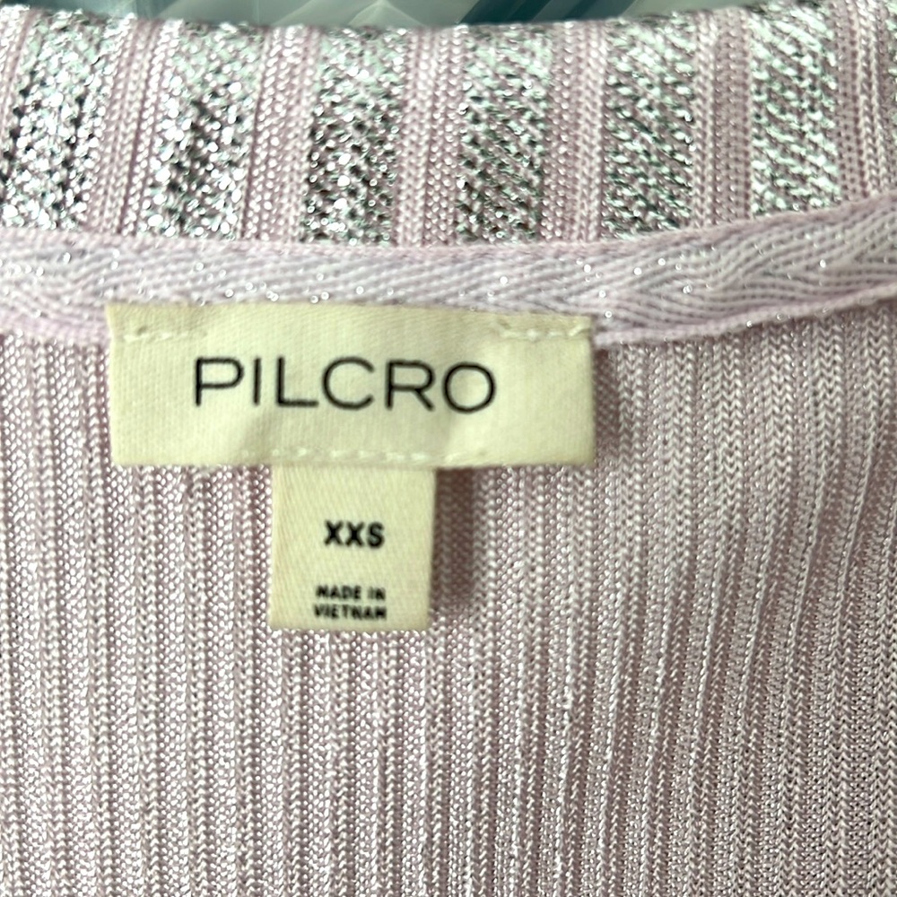 NWT ANTHROPOLOGIE Pilcro The Andie Ribbed Henley Top Shimmer Edition - Picture 7 of 12